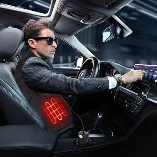 7.4V 2A/3A Heated Jacket Vest Wire Connection Cables Cigarette Lighter Plug with 12-24 Volt Male Cigar Plug for Heated Apparel, Link Outdoor Mobile Power and Allowing for Near Endless Warmth(4.92ft)4