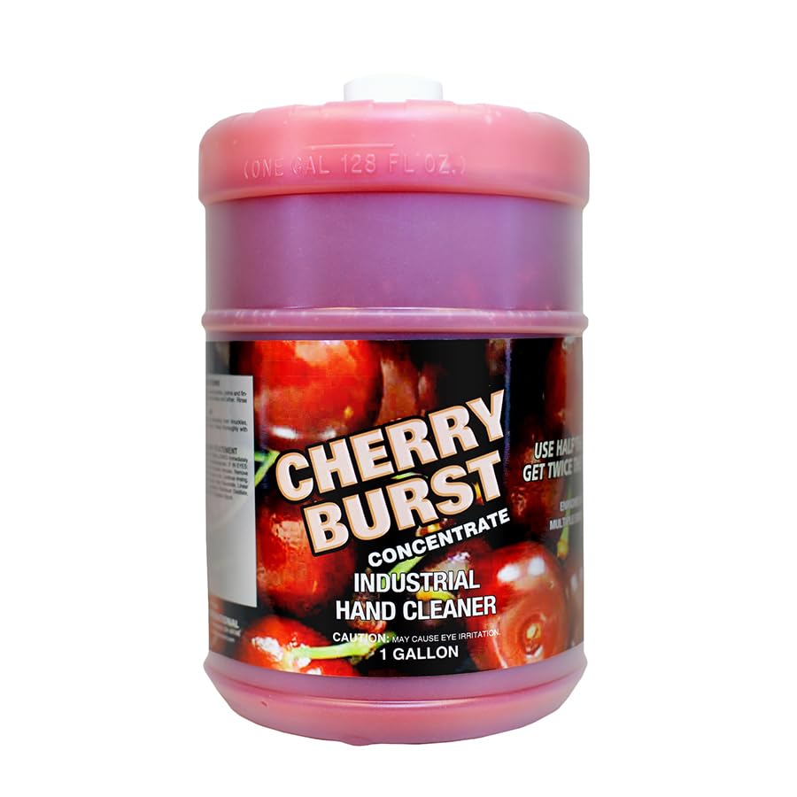 Zenex Cherry Burst Hand Soap with Pumice and Skin Conditioners – Industrial Hand Cleaner | Cherry Scent | Removes Stubborn Grease, Grime, Oil, Paint, & More | Moisturizes Skin | 1 Gallon (1-Pack)