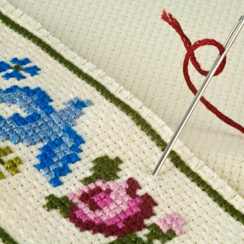 Image of Essentials By Leisure Arts Aida Cloth, 14 Count, Ivory, Cross Stitch Fabric, Embroidery Fabric, Cross Stitch Supplies for Crafting, Stitching, and Sewing Projects 30x36
