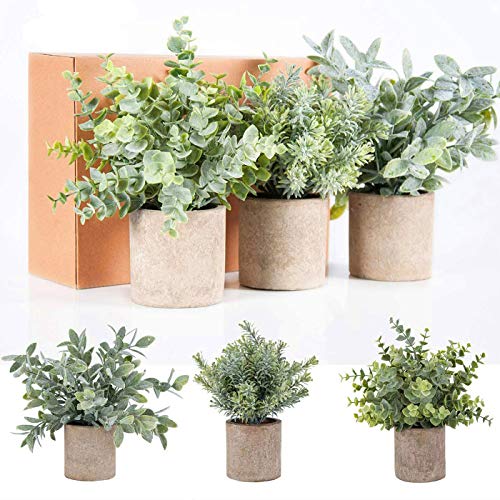 TURMIN Set di 3 Piante Artificiali in Vaso