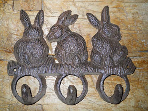 Cast-Iron-Supplies-for-Bunny-Towel-Coat-Hooks-Hat-Hook-Key-Rack-Garden-Rabbit-Brown-for-Home-Decor Cast Iron Supplies for Bunny Towel Coat Hooks Hat Hook Key Rack Garden Rabbit Brown for Home Decor