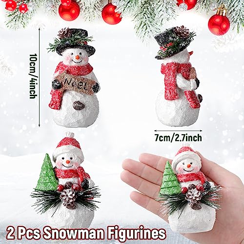 2-Pcs-Snowman-Figurines-Christmas-Decorations-Winter-Indoor-Home-Decor-Christmas-Snowman-Figurines-Table-Decorations-Cute-Christmas-Snowman-Gifts-Handmade-Resin-Winter-Indoor-Decorations 2 Pcs Snowman Figurines Christmas Decorations Winter Indoor Home Decor Christmas Snowman Figurines Table Decorations Cute Christmas Snowman Gifts Handmade Resin Winter Indoor Decorations