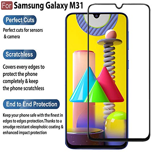 Image of CEDO Tempered Glass for Samsung Galaxy M31 / F41 / M31 Prime | Screen Protector Full HD Quality Tempered Glass Anti-Scratch Edge to Edge Coverage with Easy Installation Kit (Black)