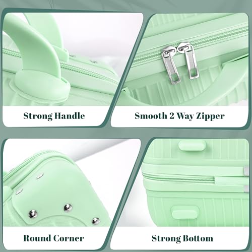 Image of Storite Makeup Organizer Bag for Women - Travel Cosmetic Kit Storage Organiser - Travel Cosmetic Organizer Box | Portable Vanity Suitcase for Women & Girls- Pistachio