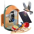 Bird Feeder with Camera, Smart Birdfeeder with Cam Solar Powered, 2K HD Video, AI Identification, Instant Arrival Alerts, IP66 Bird Bath & Feeder,Gift for BirdLover (with Stand, Dark Green)