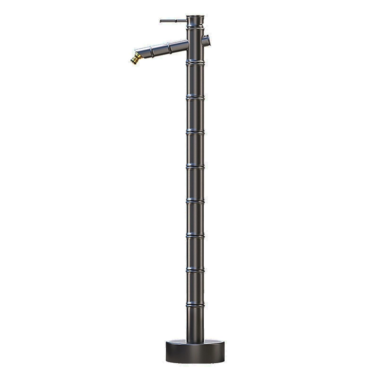 WOTZOV Faucet Water Column,Adjustable Height Copper Hose Stand With Spigot - 28In Freeze-Proof Outdoor Faucet For Garden Irrigation, Durable Gold Finish, Perfect For Lawn Watering An，Black 88cm/35in