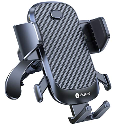 2021 Upgraded Car Phone Holder Mount, VICSEED [Auto Clamp & Thick Case Friendly] Air Vent Universal Cell Phone Holder for Car Hands Free Car Phone Mount in Vehicle Fit for iPhone 12 and All Smartphone