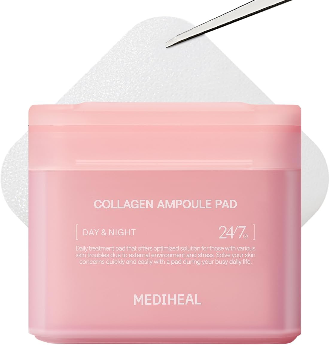 MEDIHEAL Collagen Ampoule Toner Pads for Firming & Anti-Aging (100 Count)