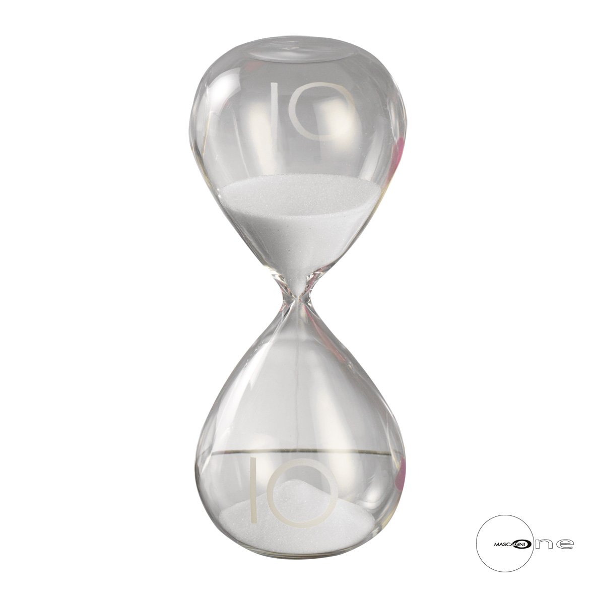 Minuteur 10 minutes sablier design blanc Mascagni pour bureau et salon