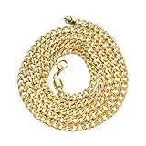 Beaupretty Herren Hip Hop Halskette Gold Plated Edelstahl Kubanische Panzerkette Feine Verarbeitung Modisches Schmuckstück Für Alltag und Party