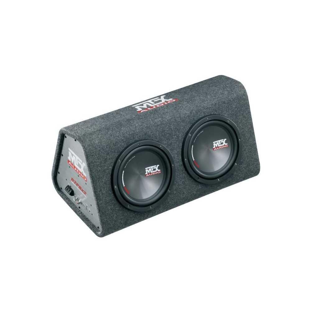 Caisson de grave - MTX AUDIO - Actif reflex avec double subwoofers 20cm - Ampli Classe-D 240Wrms - Filtre actif - Télécommande