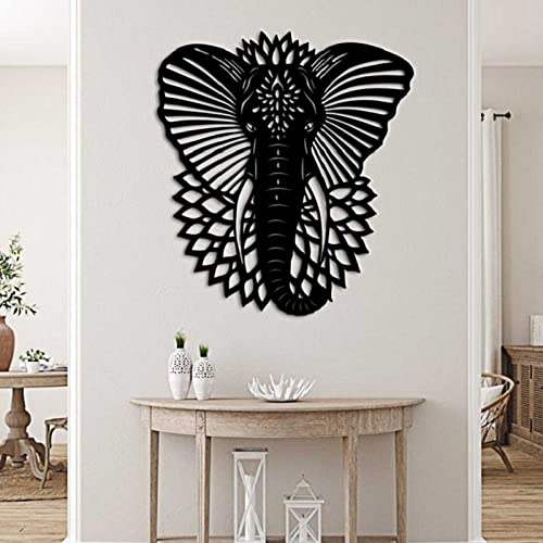 Izzya Elephant Metal Wall Art, Black Home Art Iron Decorations, Window Frame Wall Art Wall Plaque, For Office Living Room Wall Hangings #TOP2