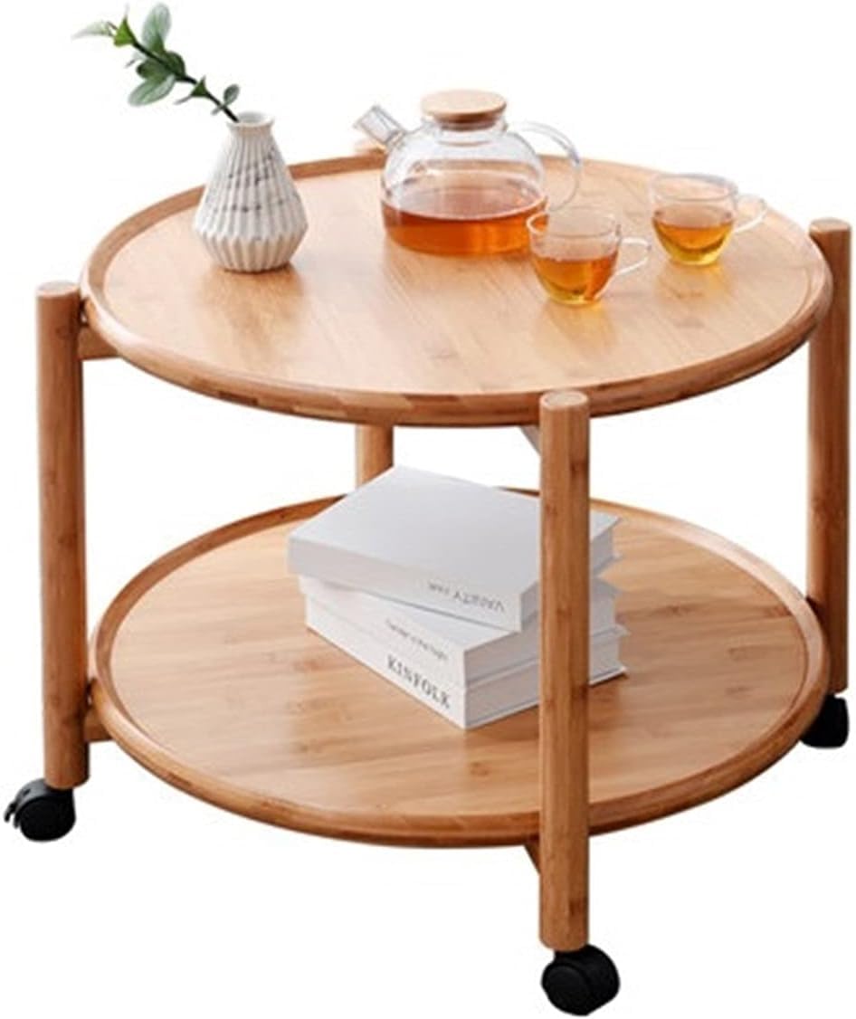 Creative Removable Coffee Table Double-Layered Coffee Table Tea Table with Minimalist Storage Mobile Table