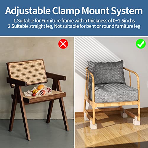 AIRUJIA Rialzi per Mobili con Chiave, Gambe per