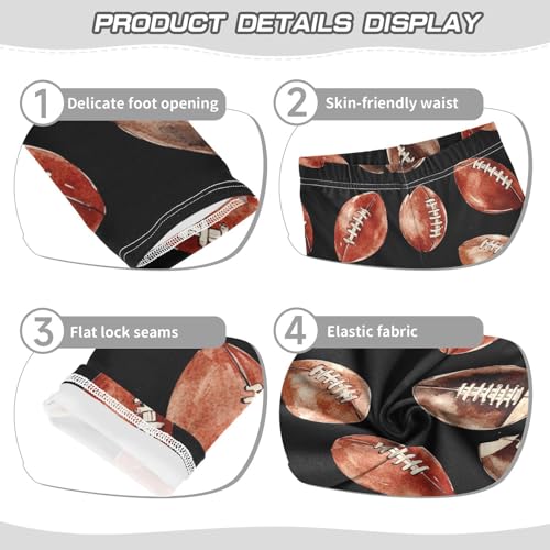 Boccsty Watercolor American Football Girls Leggings Kids Yoga Pants Dance Active Tights 4T3