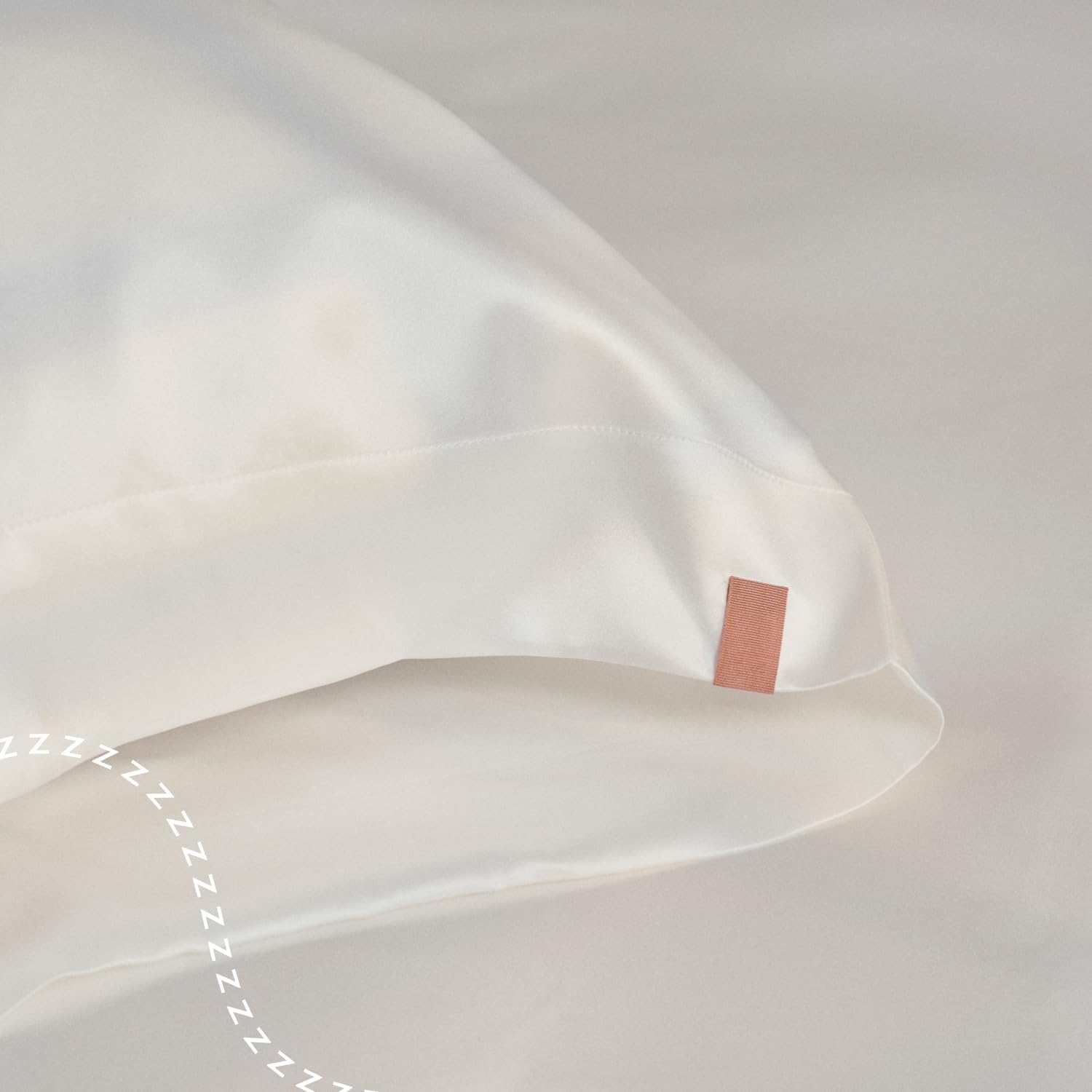 Lunya Washable Silk Pillowcase - Mulberry Silk Pillowcases for Women - Thermoregulating Silk Pillows - 'Good in Bed' Design - One Size - Tranquil White - Image 8