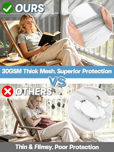 Image of 33x10ft Ultra-fine Mesh Mosquito Net, Patio Screen Netting, 1Pc Gray