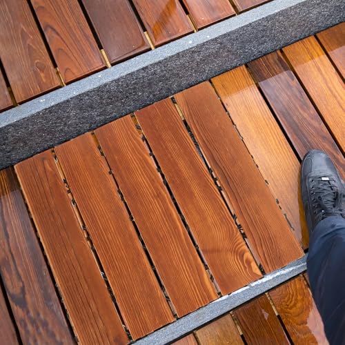 Baldosas entrelazadas de madera exterior Zerodeko de 30x30 cm para suelos de terraza 5