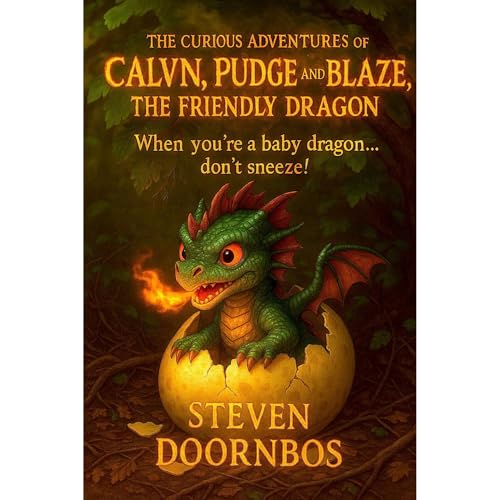 Calvin, Pudge and Blaze, the Friendly Dragon. Fun filled suspense for kids of all ages. Audiolibro Por Steven Doornbos arte de portada