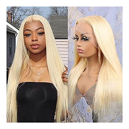 ASHSDI Peluca Peluca Delantera De Encaje De Pelo Rubio Peluca Rubia Recta Larga Pelucas Delanteras De Encaje Sintético Pelo Sintético