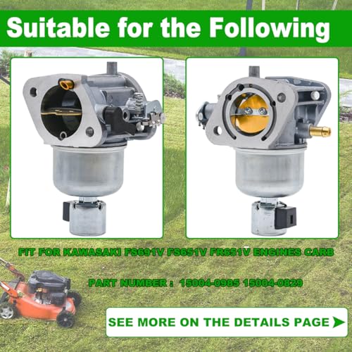 Image of FR691V Carburetor Fit for Kawasaki Specific FR691V FS691V FS651V FR651V 15004-0829 15004-0985 Carb for John Deere X320 X380 X324 for Husqvarna Z254f
