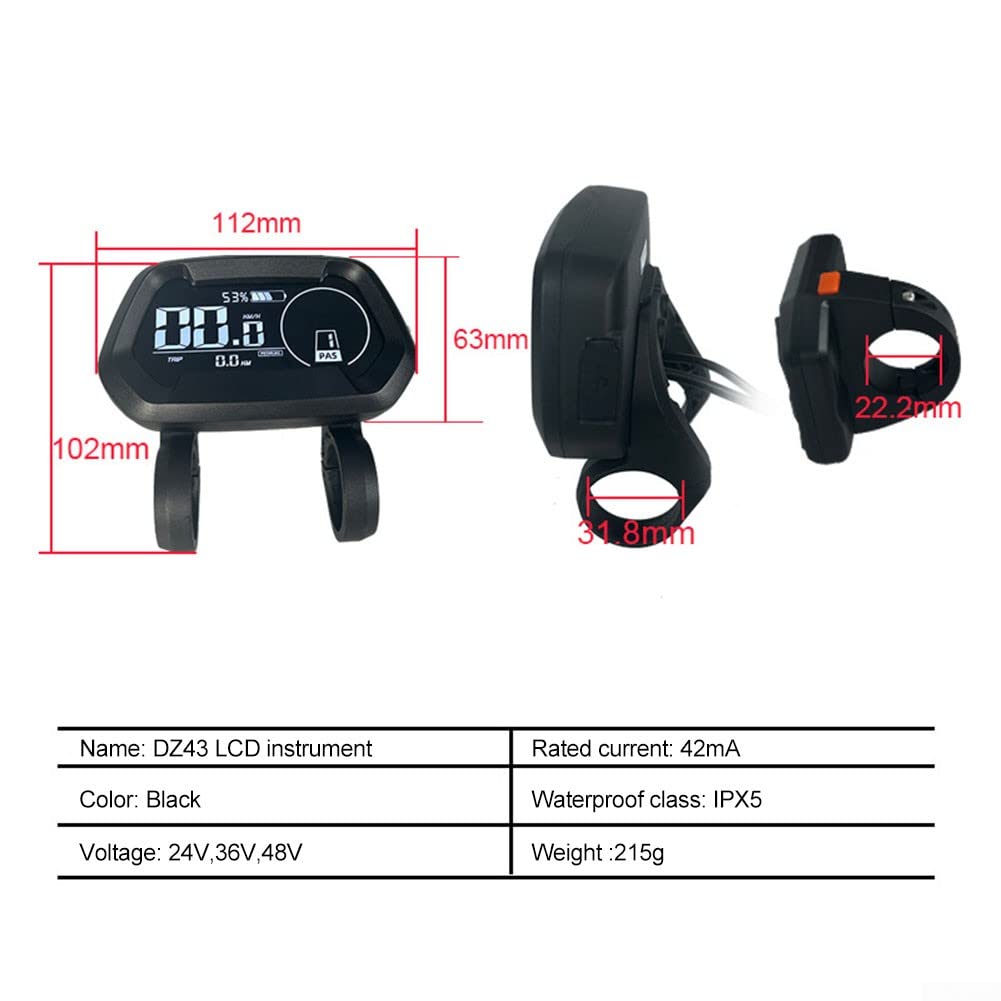 Écran intelligent pour vélo électrique DZ43 - Étanche - Pour Bafang BBS01, BBS02,