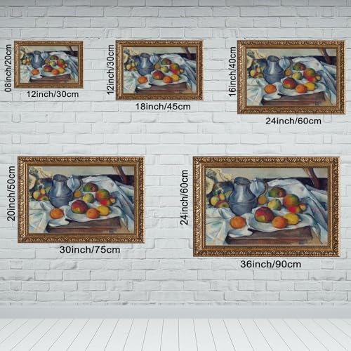 Impression sur toile Cézanne Kettle And Fruit de qualité musée 50x76 - 2