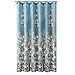 DS BATH Blue Brown Floral Shower Curtain for Bathroom, Vintage Hanakotoba Flower Fabric Shower Curtains, Waterproof Botanical Shower Curtain, Retro Plant Print Bathroom Curtains, 72