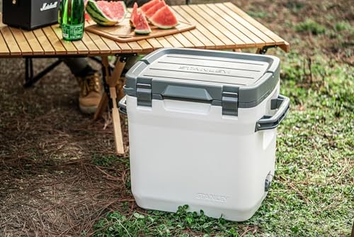 Image of Stanley Adventure Outdoor Cooler 30 qt | Heavy Duty Outdoor Camping Cooler with Easy Carry Side Handles | 4 Days Cooling Ice Chest for 40 Cans | Flat Top Doubles as Seat | BPA-Free | Tigerlily Plum