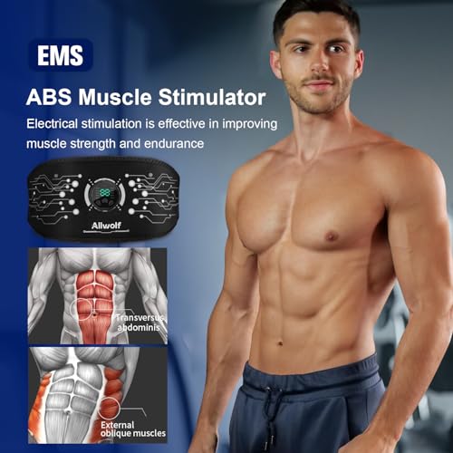 Ab Stimulator Muscle Toner, Abs Muscle Stimulator Abdominal Toning Fitness Belt for Men and Women Black miniatura 2