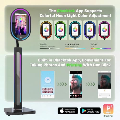 MWE Magic Mirror Photo Booth Touch Screen with 1200W Pixel 4K HD Camera,RGB Surround Light Music Sync,Mirror Video Booth with Software APP Remote Control (16in) - Image 4