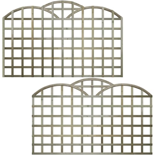 Standard Arched Triple Dome Top, 6ft x 3ft Wooden Fence Panel Trellis Topper, Privacy Extender for Garden Fencing | Decorative Boundary Wall Lattice Extension (Wide: 182.8cm x High: 116cm)
