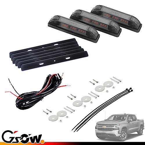 Kit de 3 luces LED ámbar para parrilla Chevrolet Silverado miniatura 7