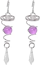 Yard Wind Spinners, 2 Pieces Observation Balls Tail Wind Spinners Spiral Metal Wind Spinner Outdoor Decorative Wind Spinner (Purple)