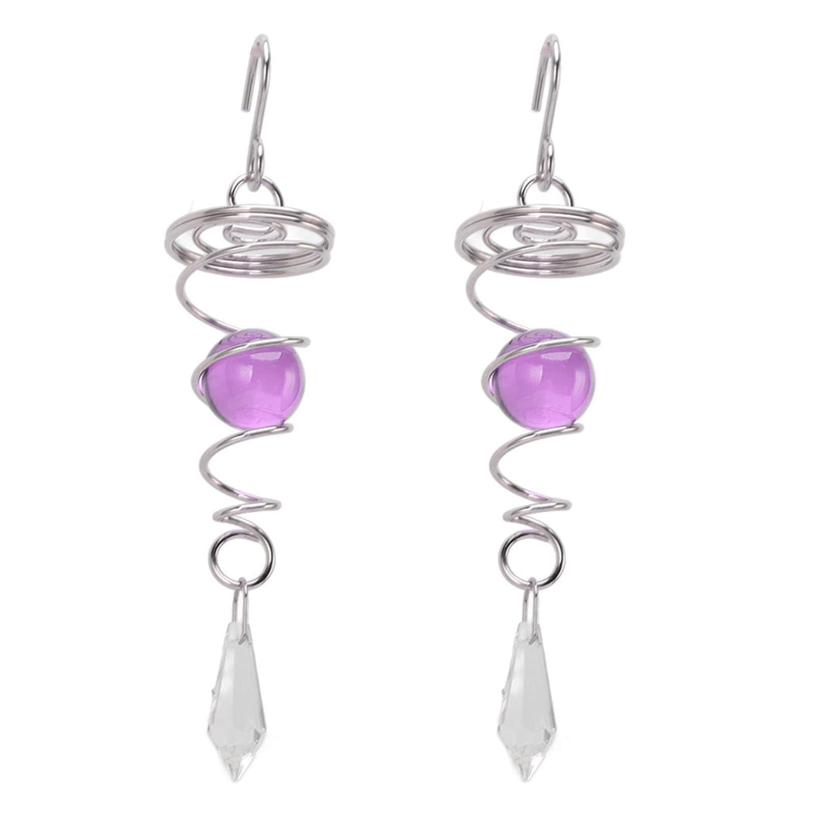 Crystal Suncatcher Hanging Suncatcher,Gazing Ball Spiral Tail Decorative Wind Spinner 3D Rotating Wind Chimes Wind Sculptures Crafts Ornament