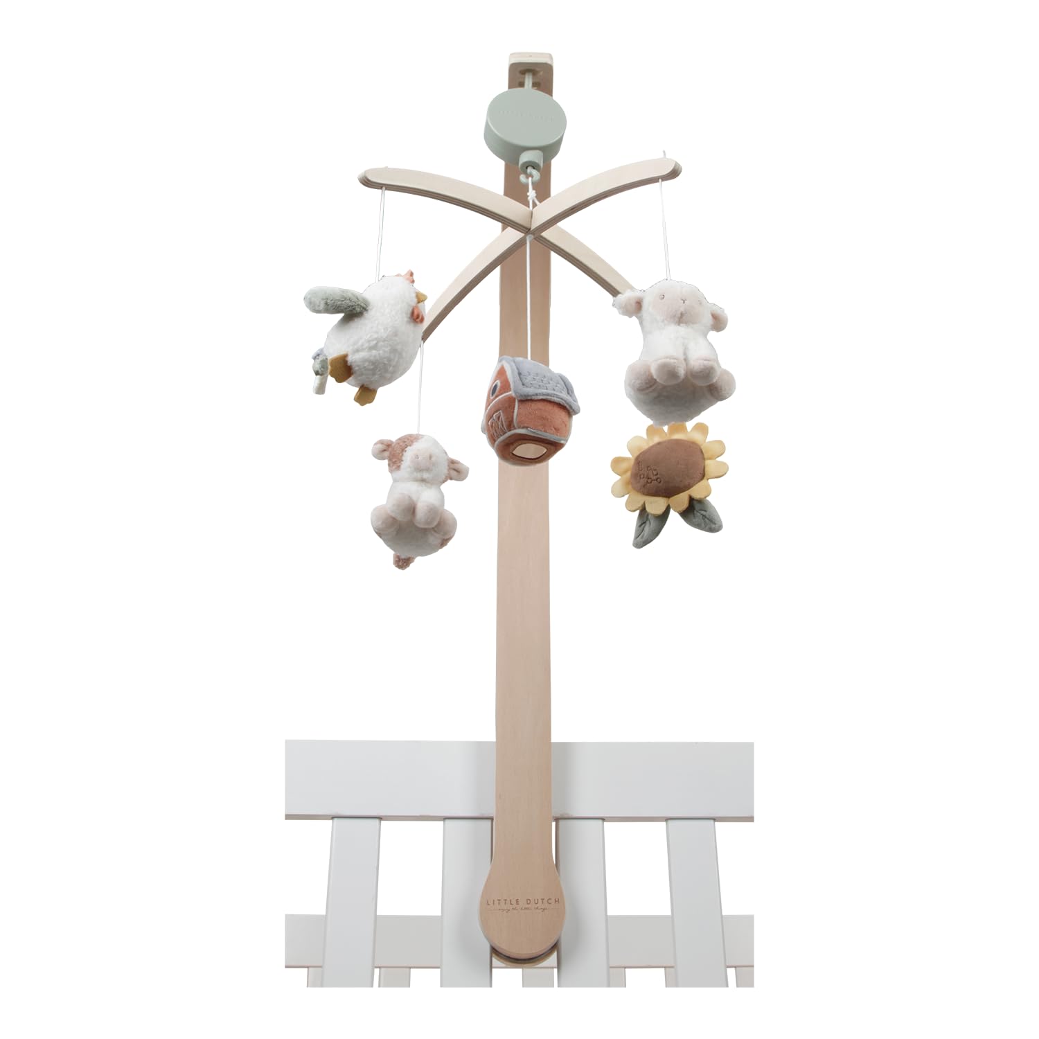 Little Dutch Mobile Musik Spieluhr mit Holz Halterung für Babybett - Little Farm