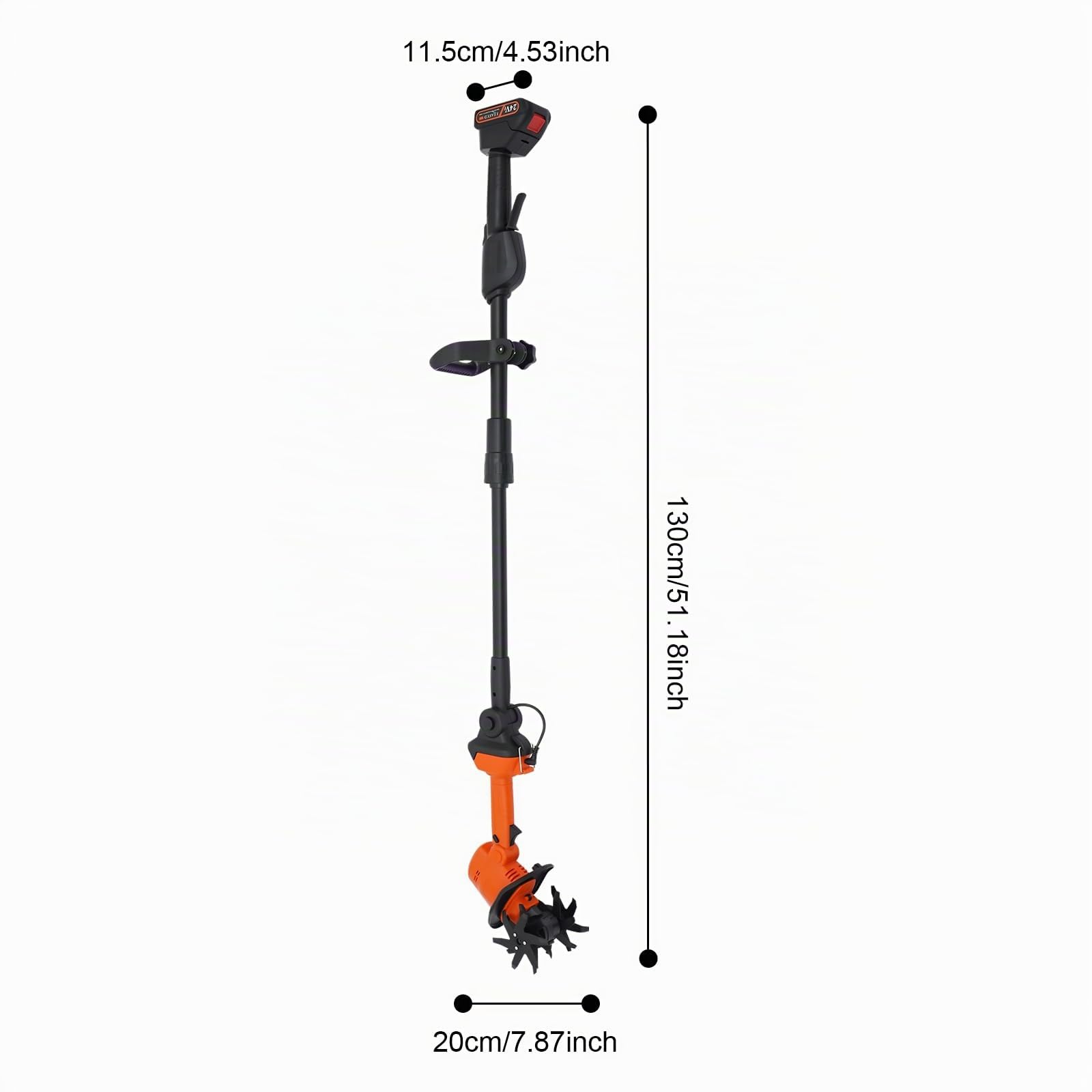 Motobineuse Batterie 550W Motobineuse Electrique sans Fil Largeur de Travail 100mm & Profondeur de Travail 100mm Bineuse Électrique avec Gardeboue pour Ferme, Pelouse, Jardin