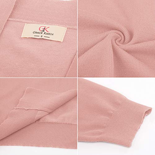 Image of GRACE KARIN Women Cardigan Sweaters Lightweight Knit Cropped Cardigans Trendy 3 /4 Sleeve Shrug Bolero S-3XL