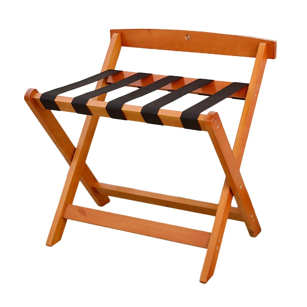 Estante para Equipaje, Estante Plegable para Equipaje de Hotel con Respaldo, Soporte para Maleta de Dormitorio, Organizador de Bolsas de Viaje, Madera Maciza, 60 × 50 × 65 cm, un Color.
