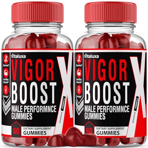 (2 Pack) Vigor Boost Gummies, VigorBoost Gummys Supplement Advanced Maximum Strength Formula, Premium Natural Ingredients Performance Blend Vitamins for Energy, Health Support & Wellness (120 ct)