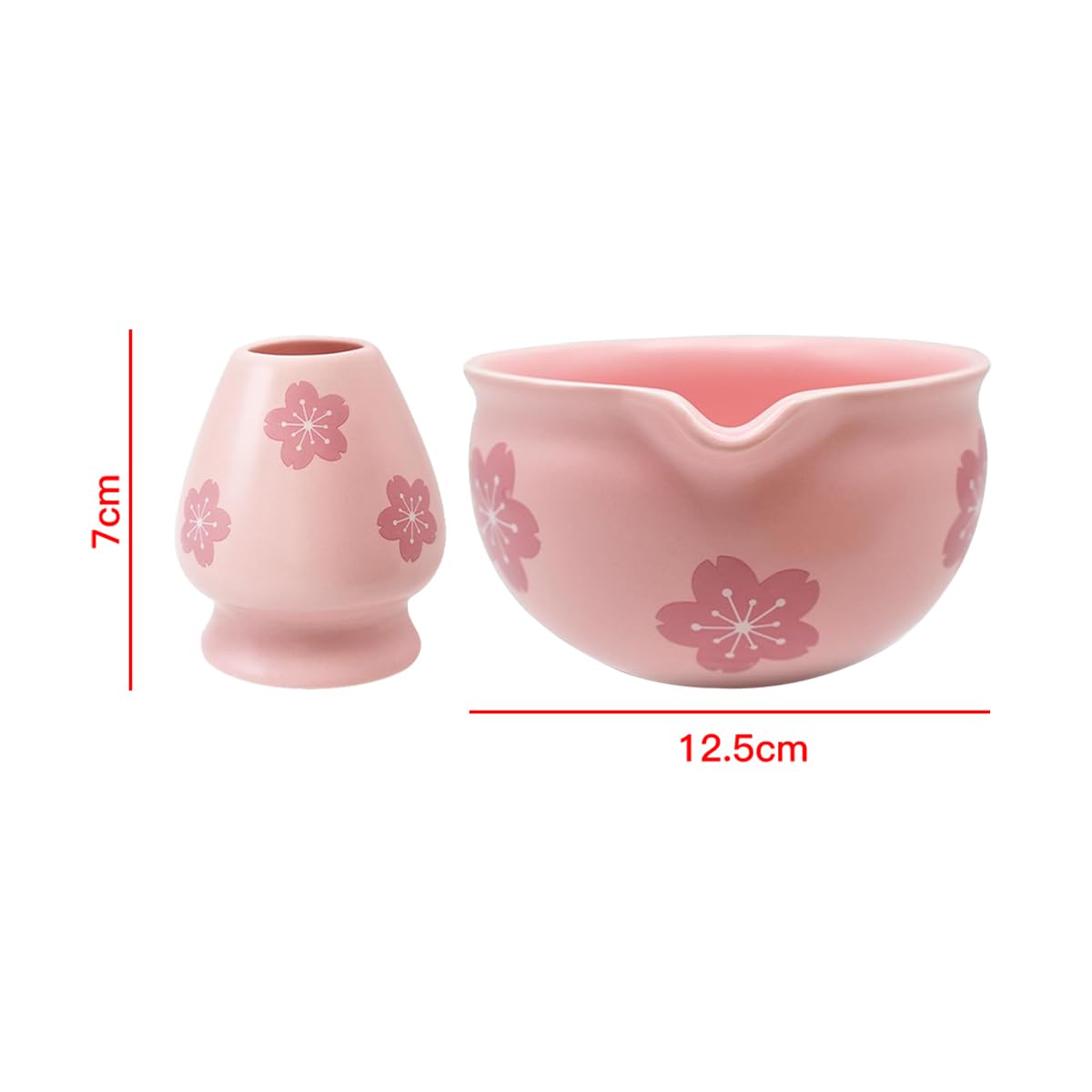 zestaw Matcha Set Pink Sakura Ceramic Matcha Bowl, 500ml Ceramic Chawan do przygotowywania Ursi, Koicha