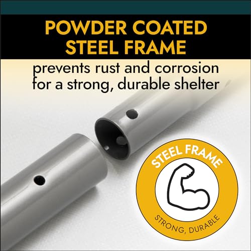 ShelterLogic Peak Style Roof Instant Garage Carport Car Canopy with Steel Frame and Waterproof UV-Treated Cover