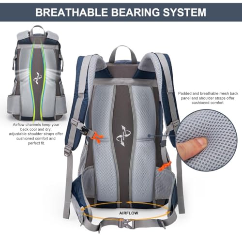 MOUNTAINTOP 40L Hiking Backpack,Lightweight Travel Backpack for Men Women Outdoor Backpacking, Camping - Thumbnail 5