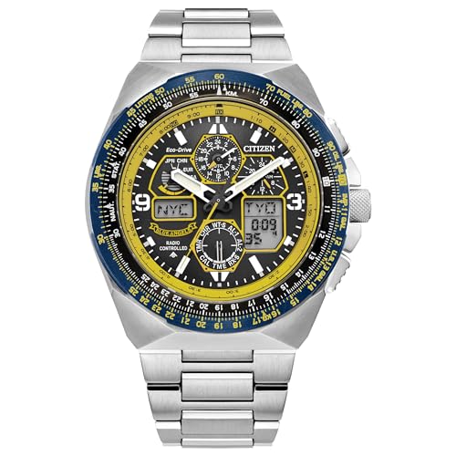 Image of Citizen Mens Eco-Drive Promaster Skyhawk A-T Stainless Steel Bracelet Analog Watch - 46Mm - Jy8125-54L, Dial-Color:Black, Band Color:Silver