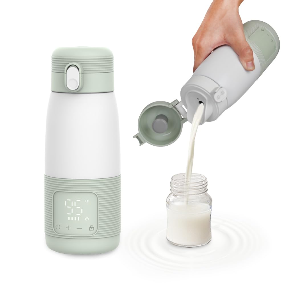 Portable Milk Warmer for Baby, Cordless Travel Milk Warmer for Baby, Breastmilk Warmer On The Go, USB Rechargeable Portable Bottle Warmer for Travel, Car, Outdoors