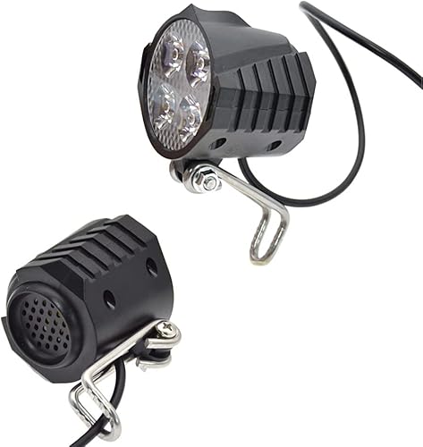 Miniatura 5 de Juego de luces delanteras y traseras, 24 V a 48 V, kit de luces de advertencia delanteras y traseras, luz trasera con interruptor para bicicleta