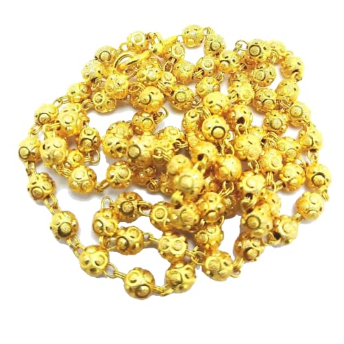 SGN FASHION Gold Plated Brass Gold Chain For Women, 24Inch (Large Beads Chain) (B09N1VY6FR) Amazon Price History, Amazon Price Tracker