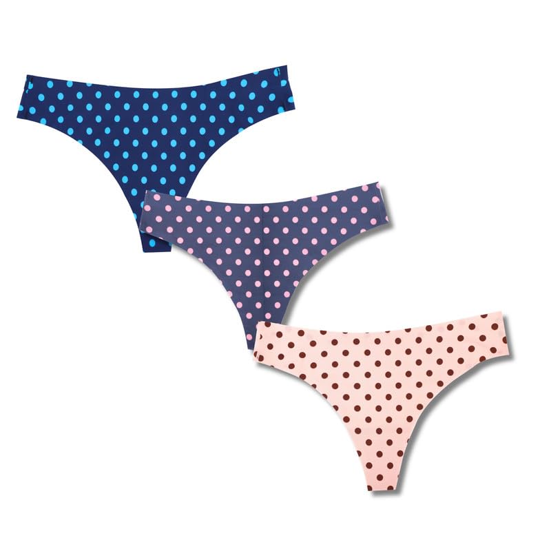 spenca Women Ice Silk Seamless Printed Thongs Panty_Pack of 3 Multicolor-picture-53