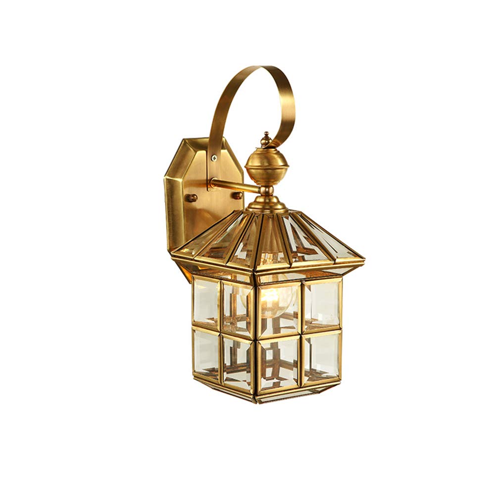 JKJZSALJ Household Wall Light, Waterproof Vintage Wall Sconces with Glass Lampshade for Cortile Hallway Corridor Terrace Aisle Doorway
