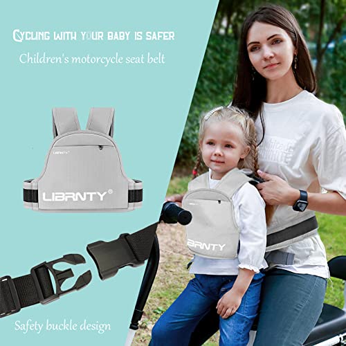 Miniatura 4 de Librnt Cinturón De Seguridad Motocicleta Para Niños, Correa Ajustable, Arneses De Seguridad, Material Reflectante, Para Niños De 1 A 12 Años